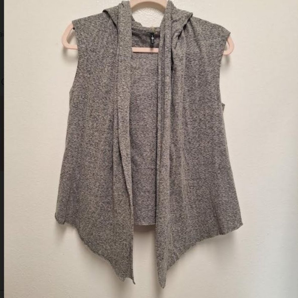 Vintage 7 For All Mankind  Sleeveless Cut Edge  Hoodie, Gray, size XS